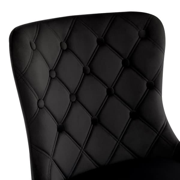 4-pak spisebordsstole med ryglæn – sorte fløjlskøkkenstole med ergonomisk design og metalben
