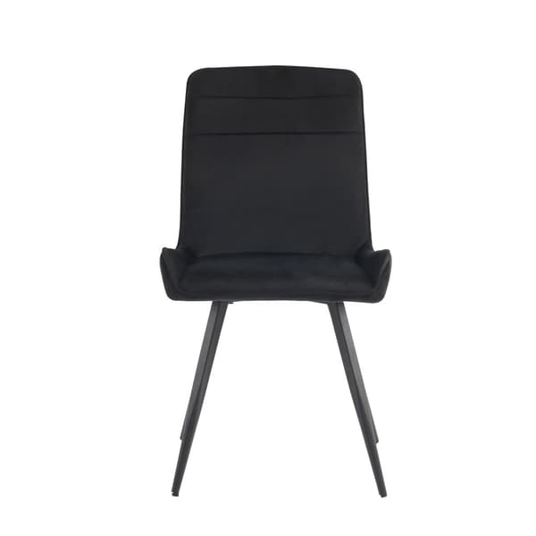 4-pak spisebordsstole med ryglæn – sorte stole i teknisk stof med ergonomisk design og metalben