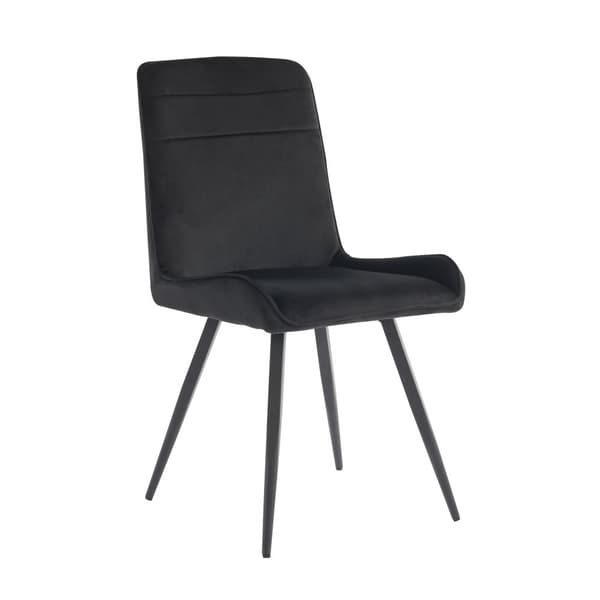 4-pak spisebordsstole med ryglæn – sorte stole i teknisk stof med ergonomisk design og metalben