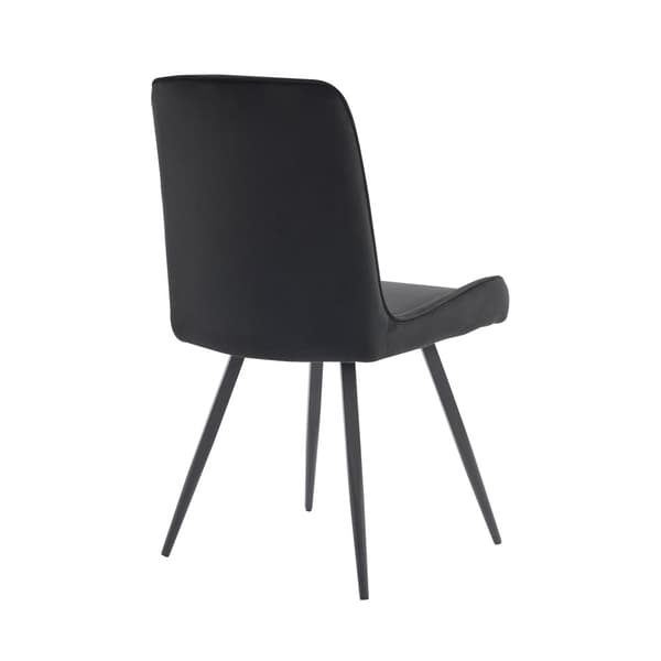 4-pak spisebordsstole med ryglæn – sorte stole i teknisk stof med ergonomisk design og metalben