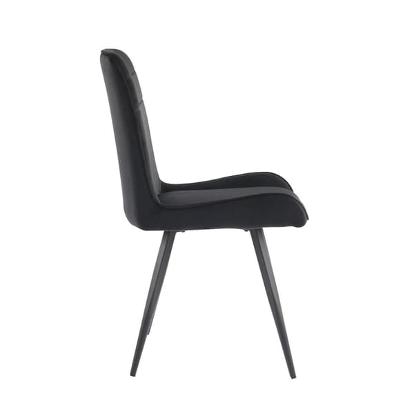 4-pak spisebordsstole med ryglæn – sorte stole i teknisk stof med ergonomisk design og metalben