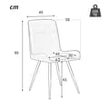 Miniatyrbild 2 av 11: 6-pack matstolar med ryggstöd – svarta stolar i tekniskt tyg med ergonomisk design och metallben för kök och vardagsrum