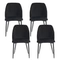Miniatyrbild 3 av 11: 4-pack matstolar med ryggstöd – svarta ergonomiska stolar med metallben för kök och vardagsrum