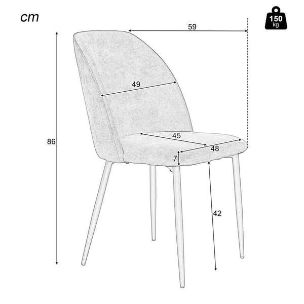 6-pak spisebordsstole med ryglæn – sorte ergonomiske stole med metalben til køkken og stue
