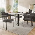 Miniatyrbillede 1 af 11: 4 moderne spisebordsstole i mørkegråt ruskindsstof med ringformet sæde – komfortable stole til spisestuen