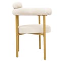 Miniatyrbild 9 av 10: 2 st matstolar i modern stil, beige konstmocka med bekväma ringsitsar, guldben