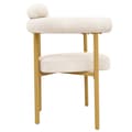 Miniatyrbillede 8 af 11: 4 spisebordsstole i moderne stil – beige velour med komfortable ringsæder og guldfarvede ben