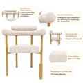 Miniatyrbillede 9 af 11: 4 spisebordsstole i moderne stil – beige velour med komfortable ringsæder og guldfarvede ben