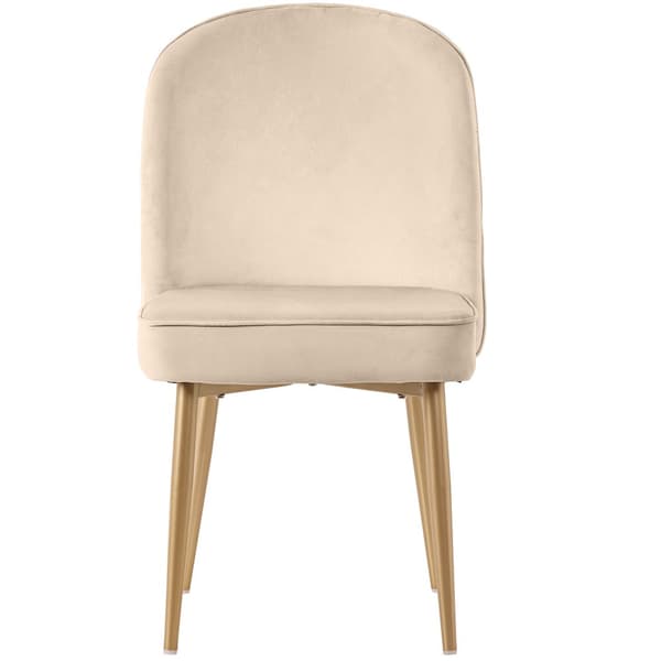 6 st matstolar i beige sammet – moderna och bekväma med guldfärgade metallben, för matsal, vardagsrum eller kontor