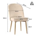 Miniatyrbild 2 av 11: 6 st matstolar i beige sammet – moderna och bekväma med guldfärgade metallben, för matsal, vardagsrum eller kontor