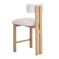 Miniatyrbillede 8 af 11: 6-pak spisebordsstole i blødt plys, ergonomiske stole i moderne stil med træinspirerede metalben – til spisestue, make-up hjørne og stue