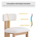Miniatyrbillede 11 af 11: 6-pak spisebordsstole i blødt plys, ergonomiske stole i moderne stil med træinspirerede metalben – til spisestue, make-up hjørne og stue