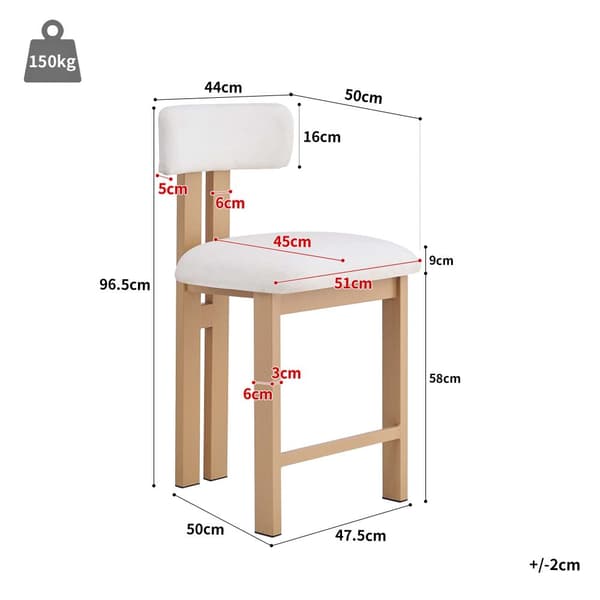 6-pak spisebordsstole i blødt plys, ergonomiske stole i moderne stil med træinspirerede metalben – til spisestue, make-up hjørne og stue