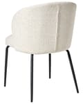 Miniatyrbilde 7 av 11: Sett med 2 Spisestoler Lys Beige Boucle Stofftrekk Polstret Sete Slanke Metallben