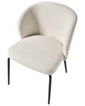 Miniatyrbilde 8 av 11: Sett med 2 Spisestoler Lys Beige Boucle Stofftrekk Polstret Sete Slanke Metallben