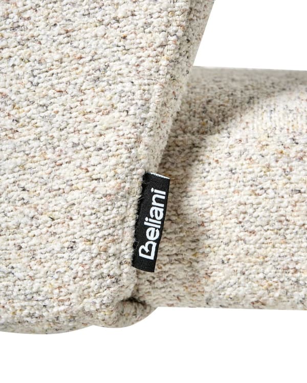 Sett med 2 Spisestoler Lys Beige Boucle Stofftrekk Polstret Sete Slanke Metallben