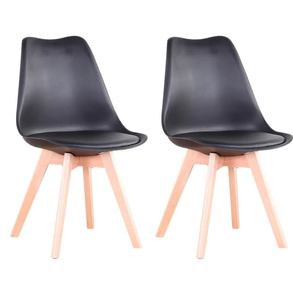 Matstolar, Mid-Century-stil, Träben, Svart-2st