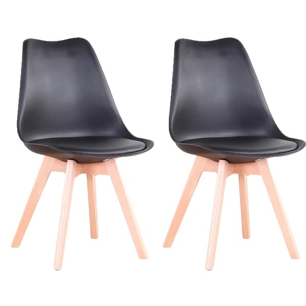 Matstolar, Mid-Century-stil, Träben, Svart-2st