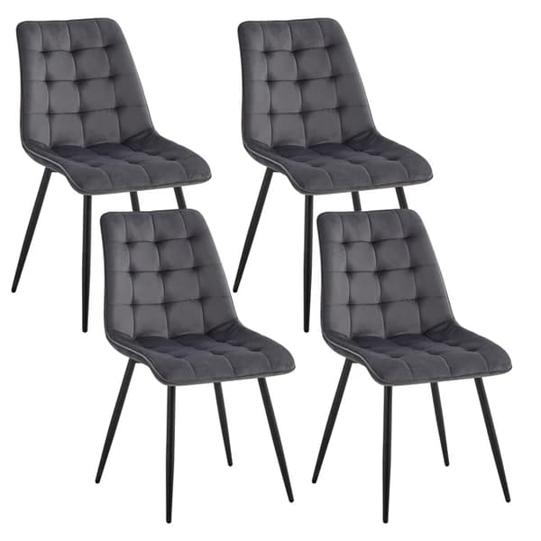 Matstolar, sammetsmaterial, modern design, Grå
