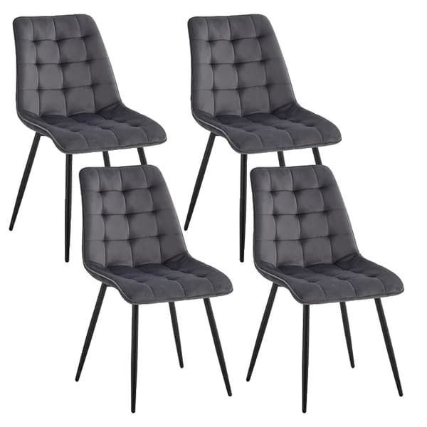 Matstolar, sammetsmaterial, modern design, Grå
