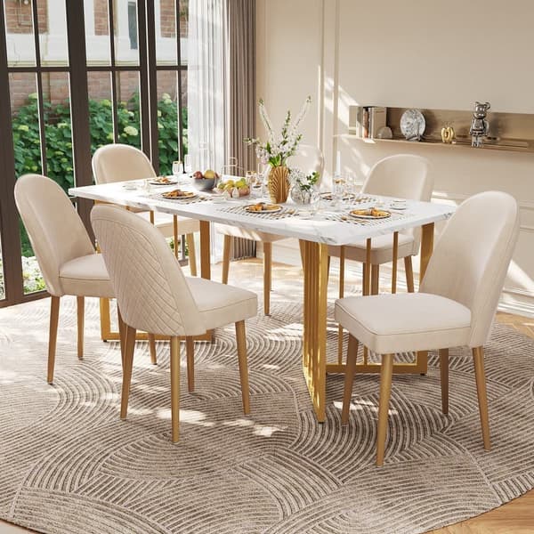 modern beige sammet matstol, 2 matstolar, guldmetallben, snygg och bekväm för matsalar