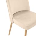Miniatyrbild 5 av 7: modern beige sammet matstol, 2 matstolar, guldmetallben, snygg och bekväm för matsalar