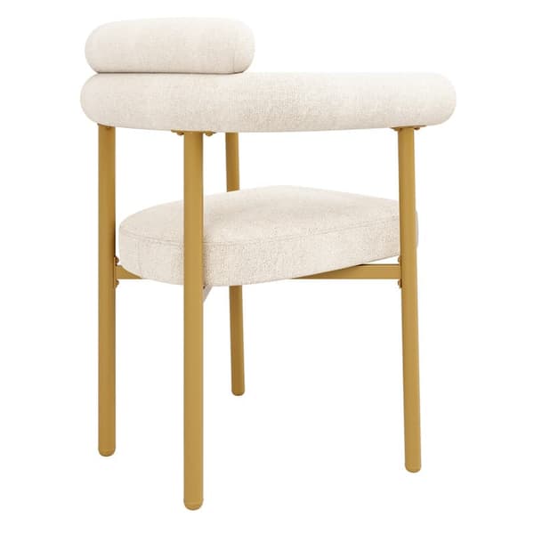 Beige moderne ruskind spisebordsstol, 2 spisebordsstole, ringsæde, velegnet til spisestue, stue