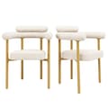 Miniatyrbillede 5 af 6: Beige moderne ruskind spisebordsstol, 2 spisebordsstole, ringsæde, velegnet til spisestue, stue