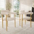 Miniatyrbillede 1 af 6: Beige moderne ruskind spisebordsstol, 2 spisebordsstole, ringsæde, velegnet til spisestue, stue