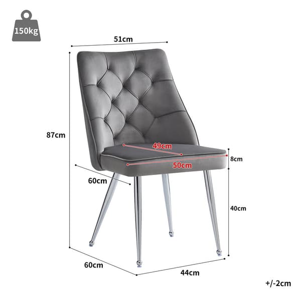 2 grå spisebordsstole af høj kvalitet, metalben, make-up stol, unikt design letvægts luksusstol med justerbare ben