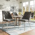 Miniatyrbillede 2 af 6: 2 grå spisebordsstole af høj kvalitet, metalben, make-up stol, unikt design letvægts luksusstol med justerbare ben