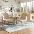 Miniatyrbild 2 av 6: Beige Velour Matstol, 2 st., Metallben, Sminkstol, Unik Design Ljus Lyxstol, Justerbara ben