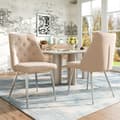 Miniatyrbild 1 av 6: Beige Velour Matstol, 2 st., Metallben, Sminkstol, Unik Design Ljus Lyxstol, Justerbara ben