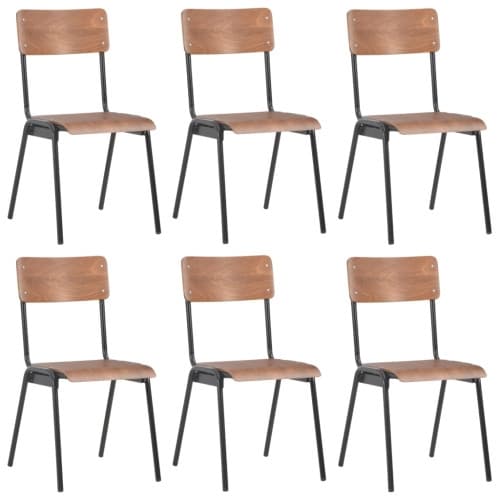 Matstolar 6 st brun plywood