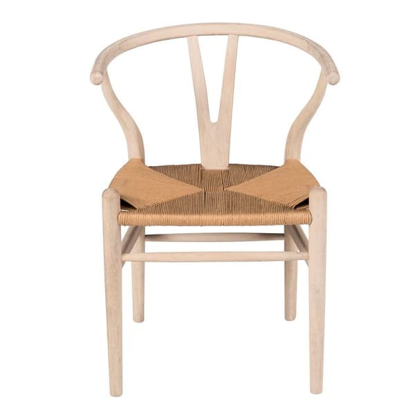 Lot de 2 Chaises en chêne blanchie et cannage - OSLO