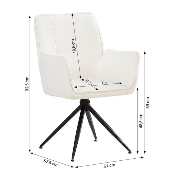 Matsalsstolar Set, 61x92.5x57.5 cm, Vit