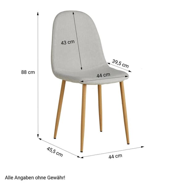 Matstol, 44x88x45,5 cm, Grå