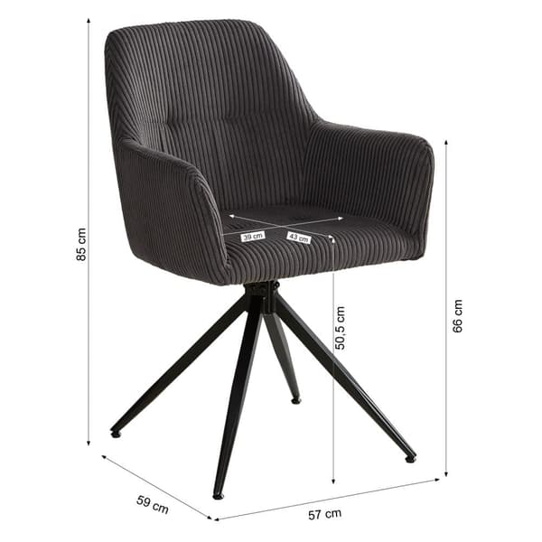 Spisestol Sæt, 57x85x59 cm, Grå