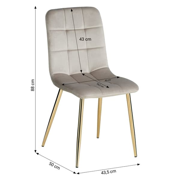 Spisebordsstol, 43,5x88x50 cm, Beige