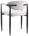 Miniatyrbilde 6 av 9: Sett med 2 Spisestoler Off White Polyester Polstring Metallramme Mid-Century Modern Style Spisestoler med Metallrammer