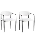 Miniatyrbilde 1 av 9: Sett med 2 Spisestoler Off White Polyester Polstring Metallramme Mid-Century Modern Style Spisestoler med Metallrammer