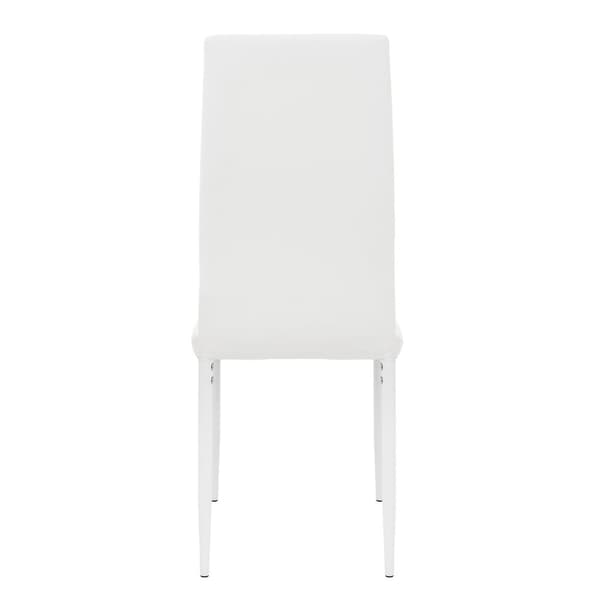 ML-Design ruokasalin tuolit 4 kpl, keinonahkapäällysteinen, valkoinen, keittiötuolit selkänojalla, pehmustettu tuoli metallijaloilla, ergonominen