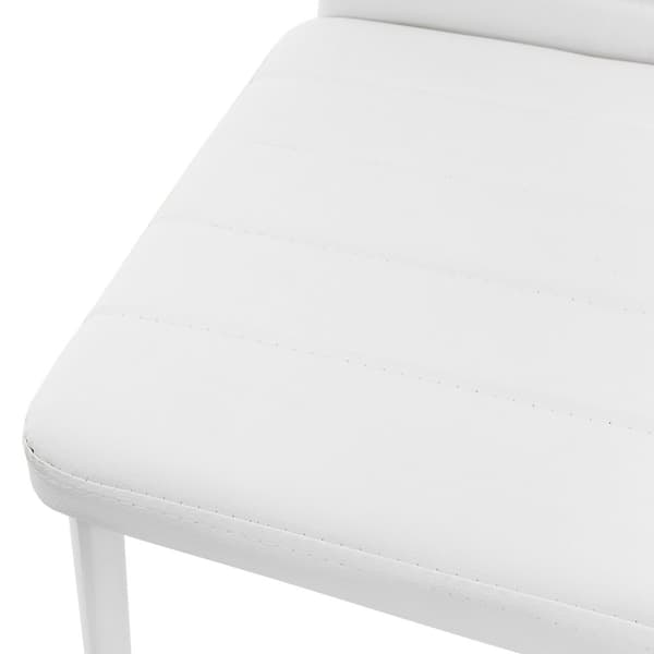 ML-Design ruokasalin tuolit 4 kpl, keinonahkapäällysteinen, valkoinen, keittiötuolit selkänojalla, pehmustettu tuoli metallijaloilla, ergonominen