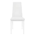 Pikkukuva 2 / 7: ML-Design ruokasalin tuolit 4 kpl, keinonahkapäällysteinen, valkoinen, keittiötuolit selkänojalla, pehmustettu tuoli metallijaloilla, ergonominen