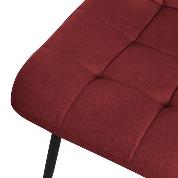 ML-Design matsalsstolar set om 6 röda, vardagsrumsstolar med tygklädsel och svarta metallben, köksstolar med ryggstöd, stoppade stolar för matsal