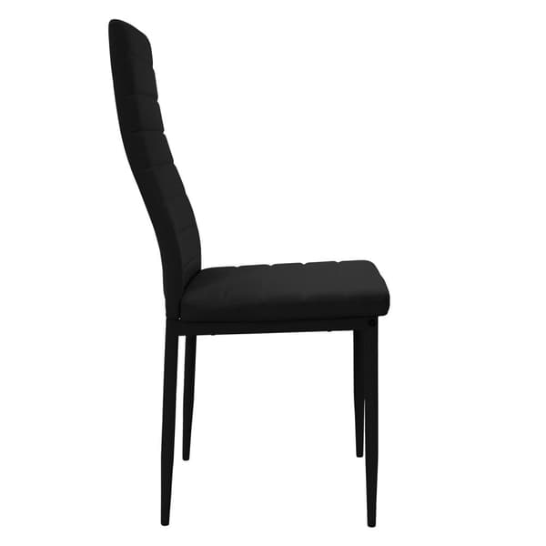 ML-Design matstolar set om 4 svart konstläderklädsel, köksstolar med ryggstöd, stoppad stol med metallben, ergonomisk matstol, modern matstol,