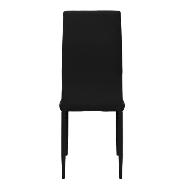 ML-Design matstolar set om 4 svart konstläderklädsel, köksstolar med ryggstöd, stoppad stol med metallben, ergonomisk matstol, modern matstol,