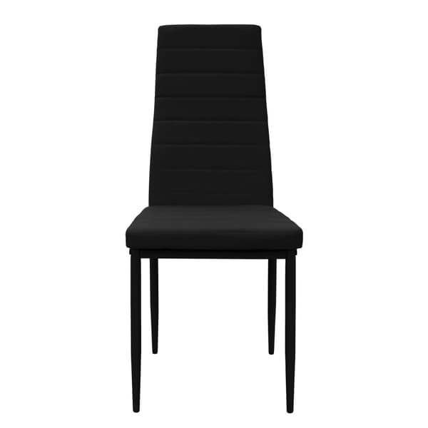 ML-Design matstolar set om 4 svart konstläderklädsel, köksstolar med ryggstöd, stoppad stol med metallben, ergonomisk matstol, modern matstol,