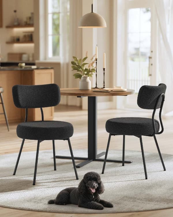 Rootz 2 bit set matstol - fleece yta - skum vadderad - bekväma sittplatser - 59 cm x 48,5 cm x 82,5 cm