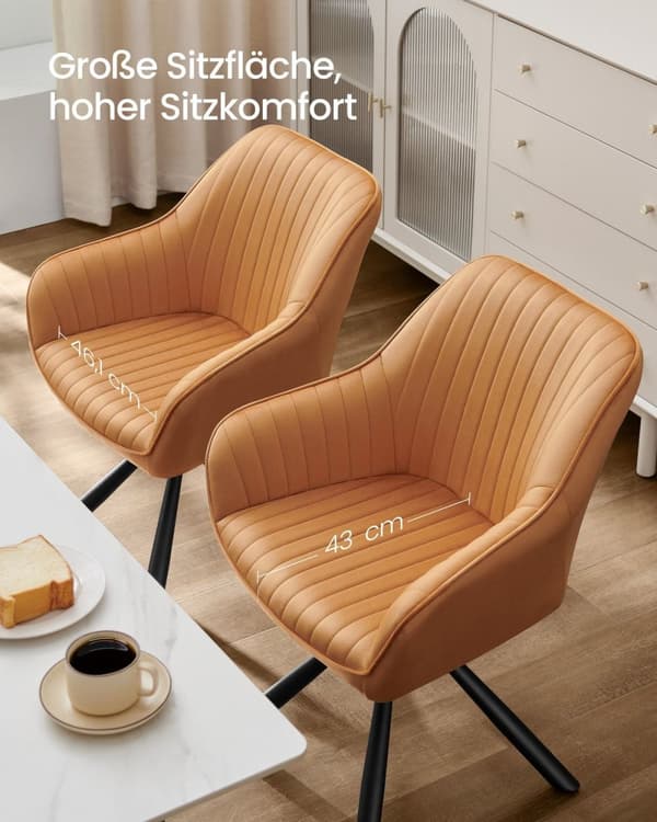 Rootz spisestol med armlæn - fløjls polstret spisestue - stilfuld brun - stålramme - 60x60x81,5 cm - komfort og holdbarhed